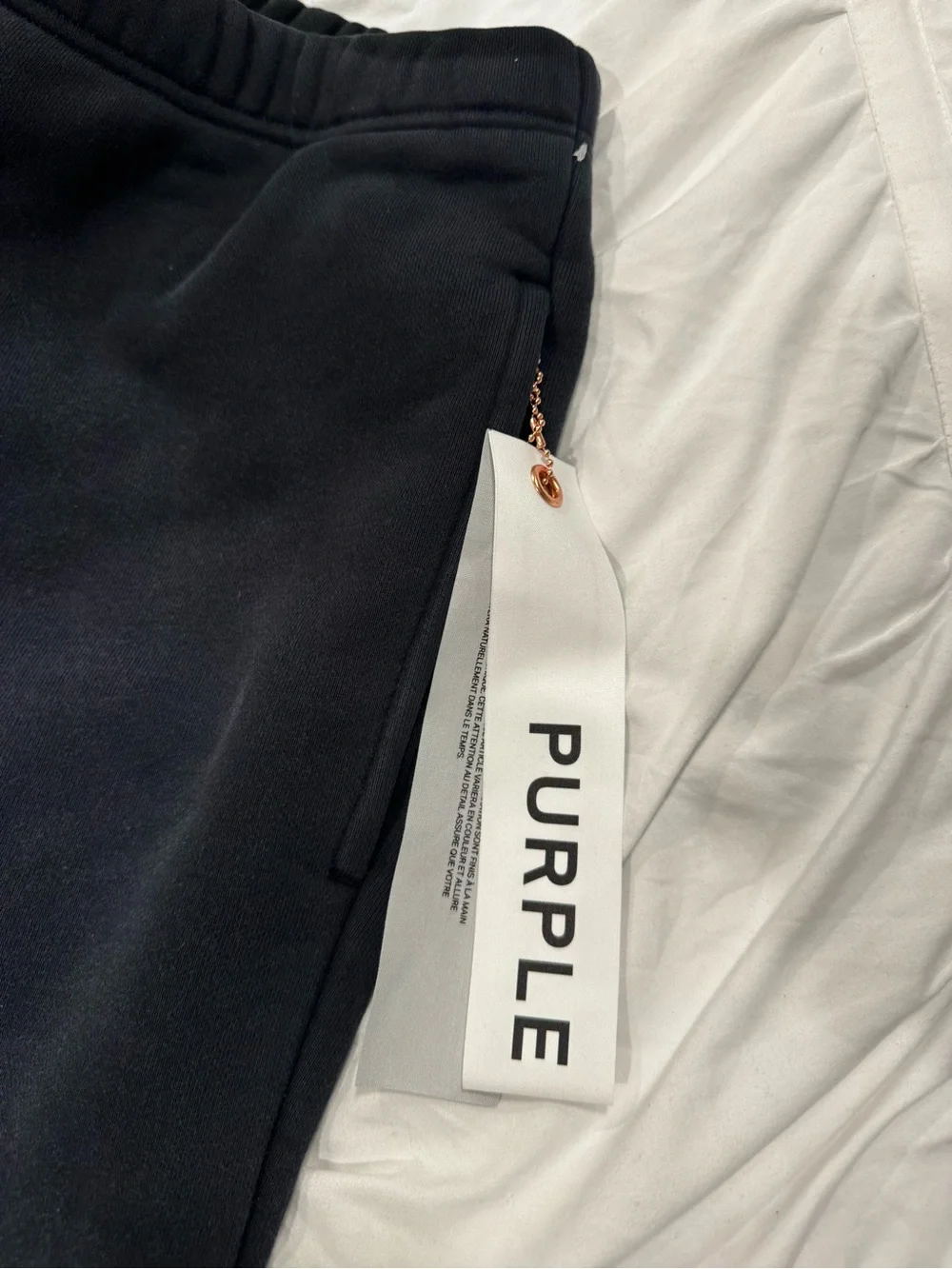 Purple Brand Black Graphic Joggers with White Side Print